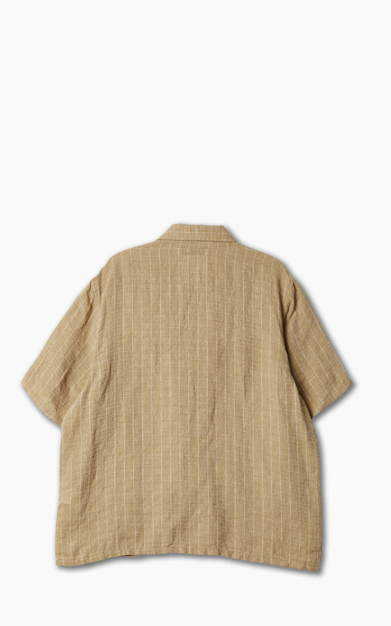 Our Legacy Elder Shirt Shortsleeve Oat Texan Pinstripe