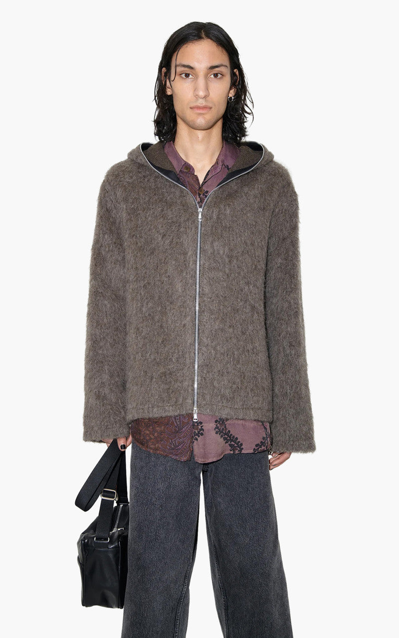 Our Legacy Full Zip Hood Mole Grey Mohair
