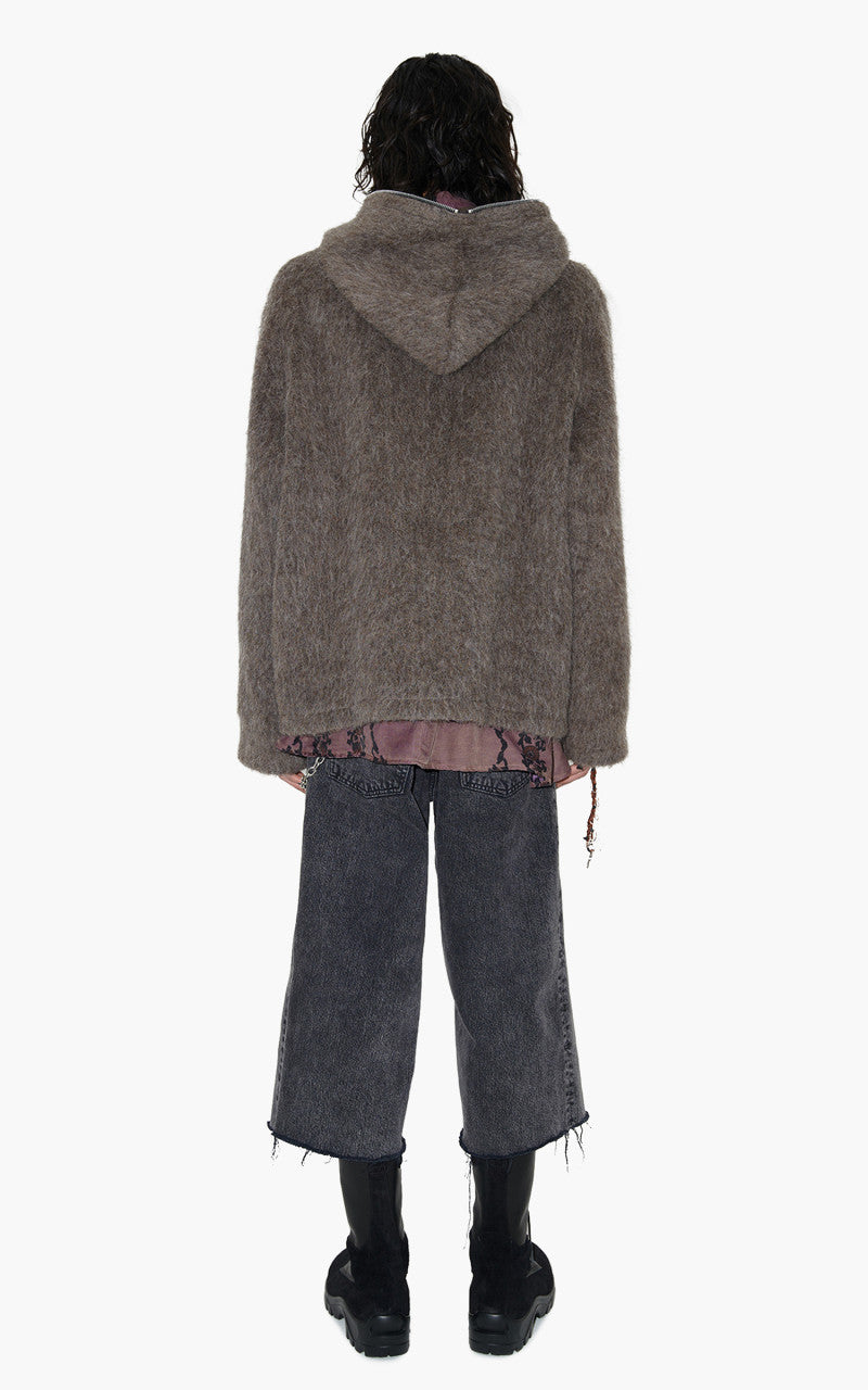 Our Legacy Full Zip Hood Mole Grey Mohair