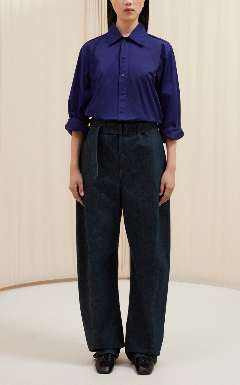 Lemaire Twisted Belted Pants Denim Indigo