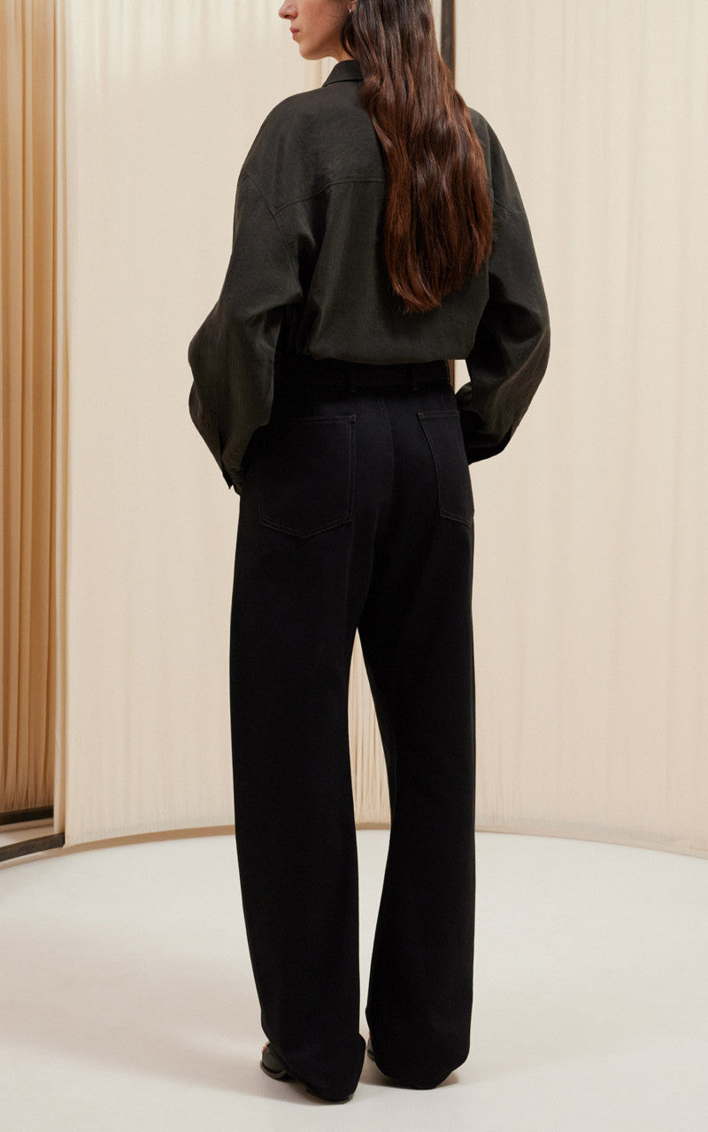 Lemaire Twisted Belted Pants Heavy Denim Black