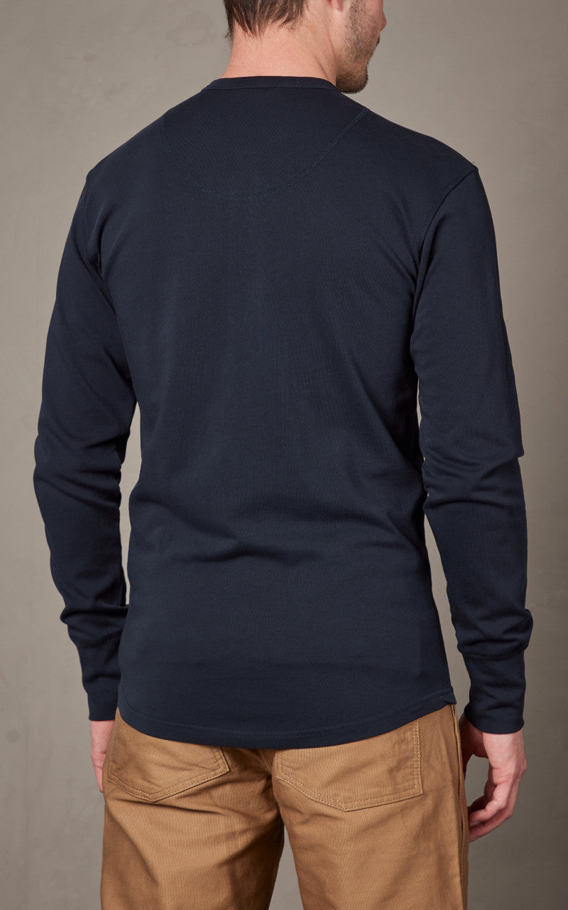 Pike Brothers 1927 Henley Shirt Long Sleeve Mojave Blue