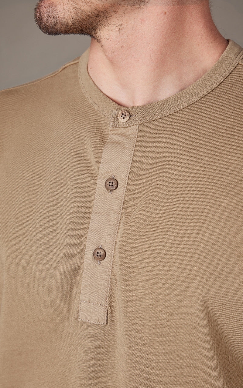 Pike Brothers 1927 Henley Shirt Long Sleeve Mojave Beige