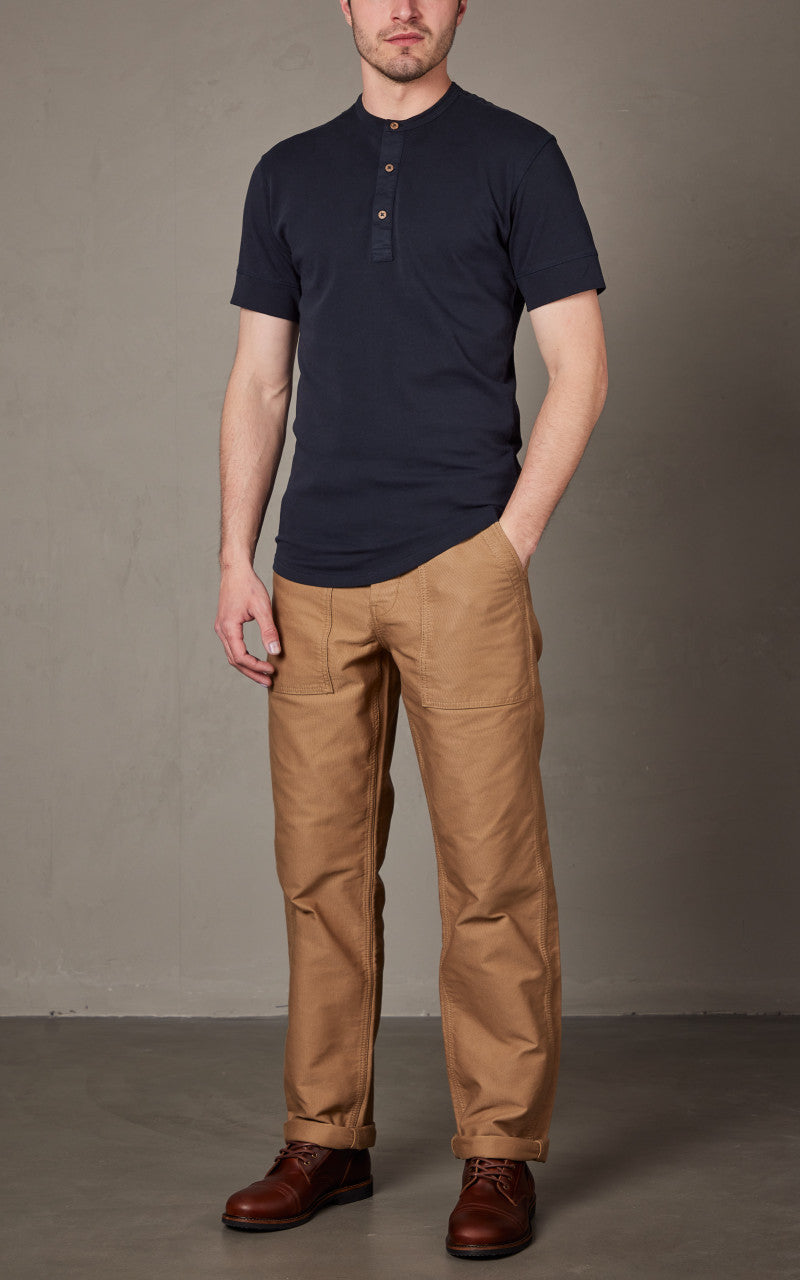 Pike Brothers 1927 Henley Shirt Short Sleeve Mojave Blue