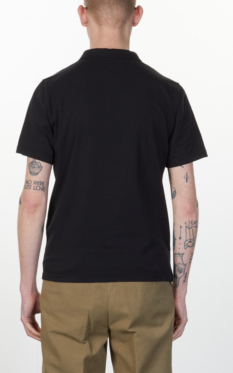 Merz b. Schwanen PLP02 Polo Pocket Shirt Deep Black