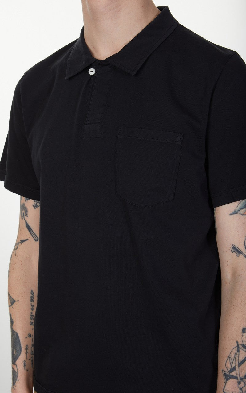 Merz b. Schwanen PLP02 Polo Pocket Shirt Deep Black