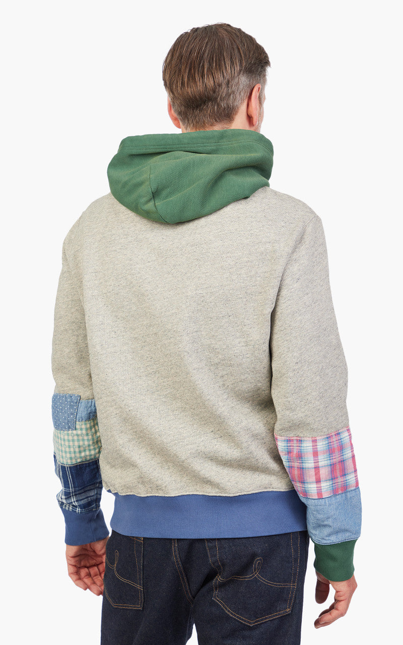 Polo Ralph Lauren Patchwork Graphic Fleece Hoodie Grey