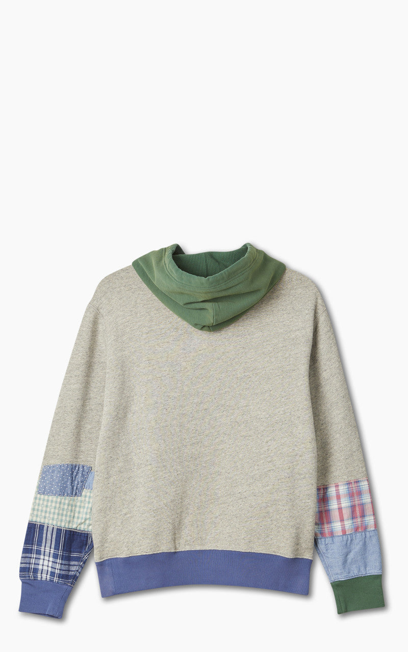 Polo Ralph Lauren Patchwork Graphic Fleece Hoodie Grey