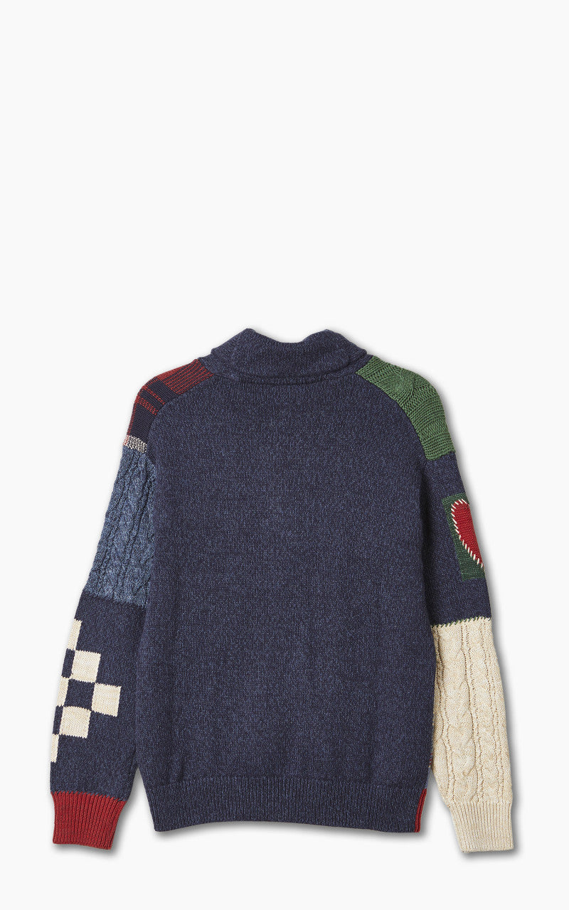 Polo Ralph Lauren Patchwork Shawl Cardigan Clay Tan Multi