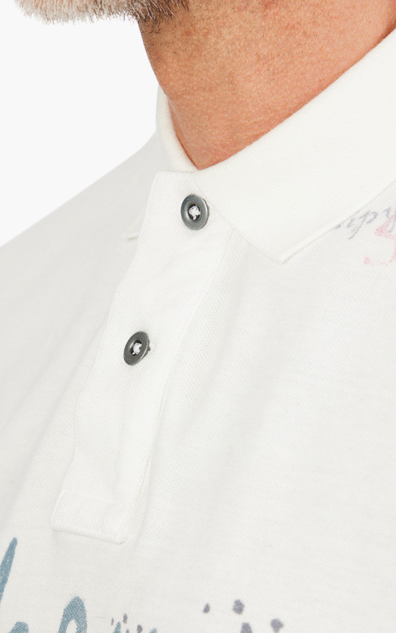 Polo Ralph Lauren Classic Fit Mesh Graphic Polo Shirt White