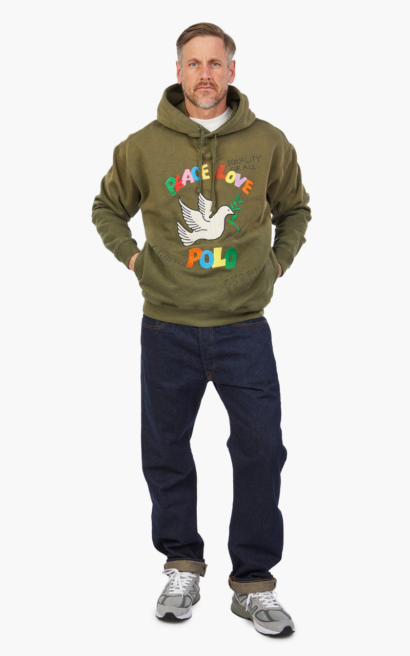 Polo Ralph Lauren Embroidered Graphic Fleece Hoodie Green