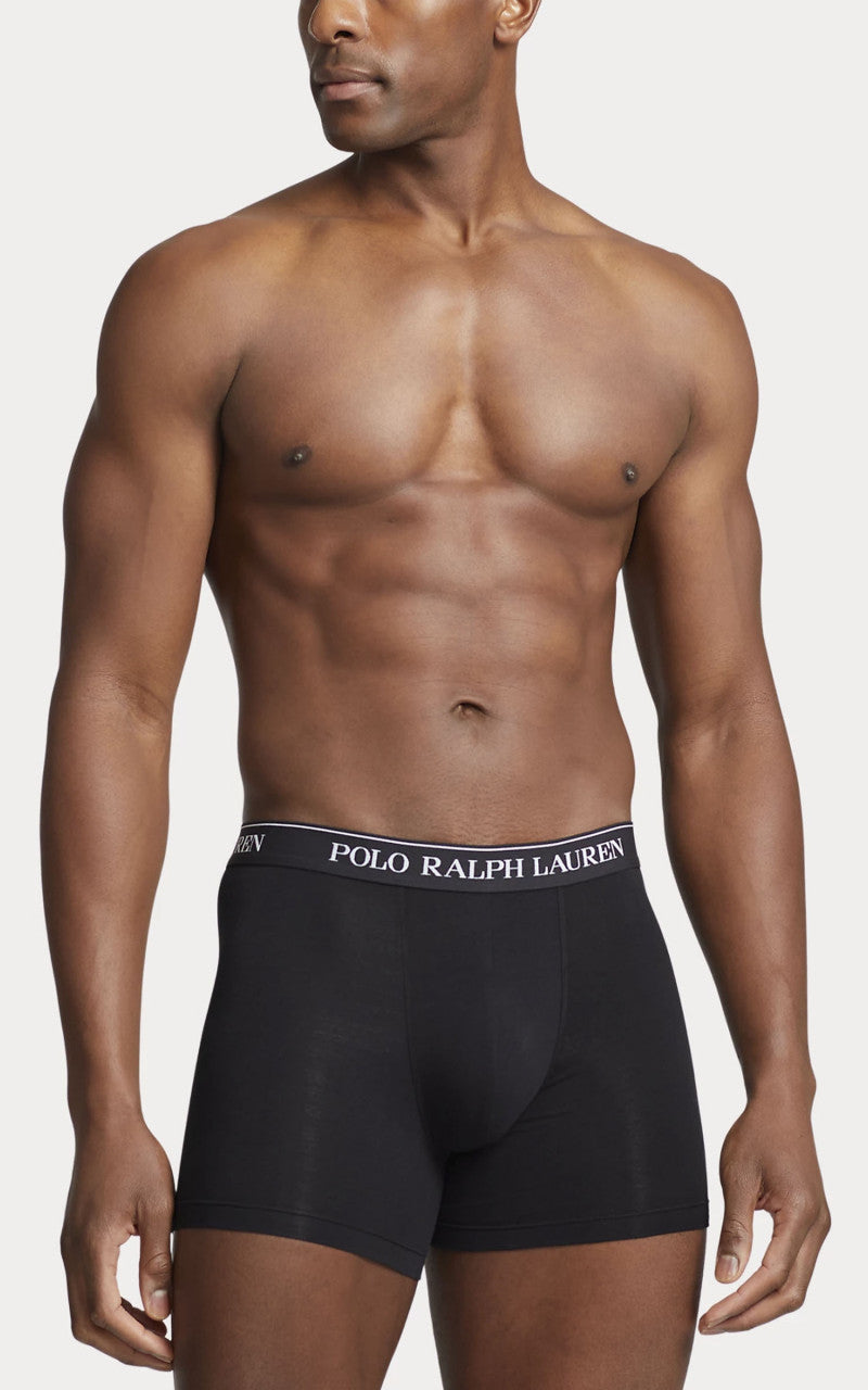 Polo Ralph Lauren Stretch-Cotton Boxer Brief 3-Pack Black