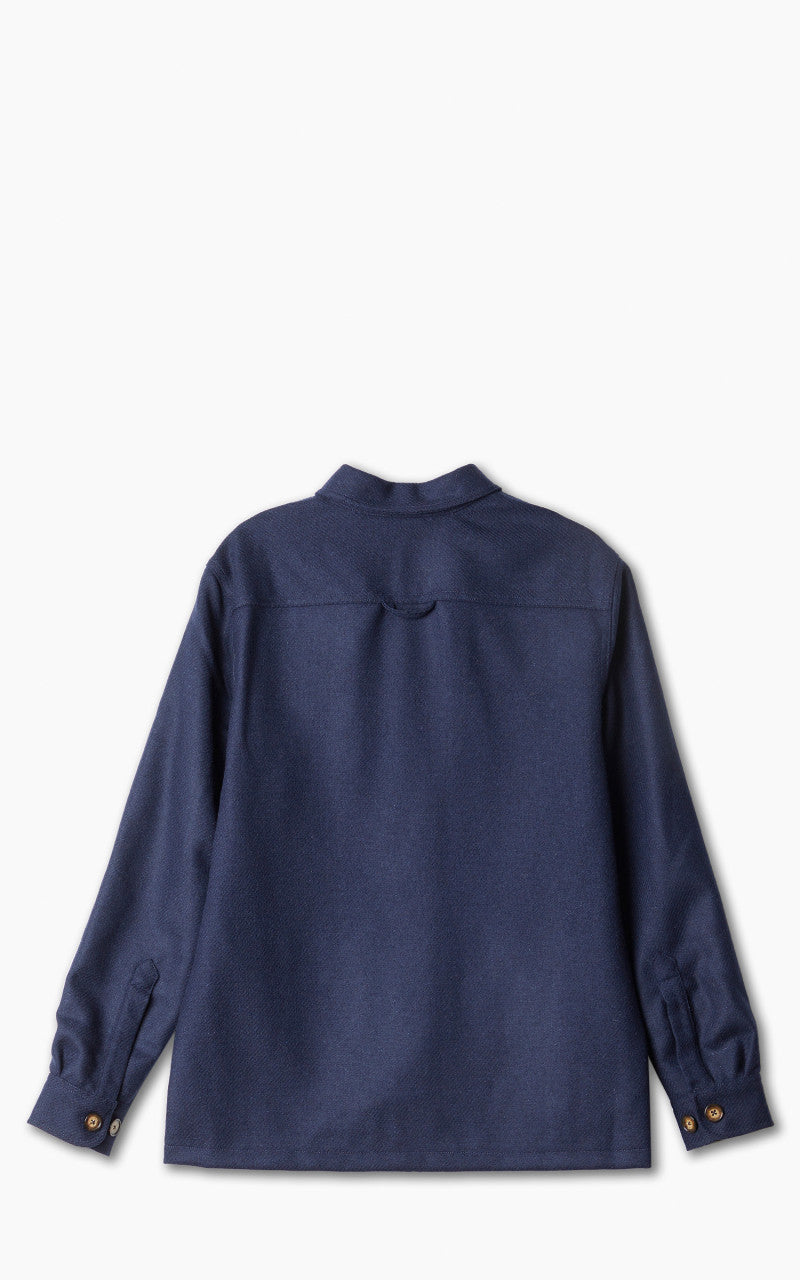 Portuguese Flannel Wool Field Shirt Navy
