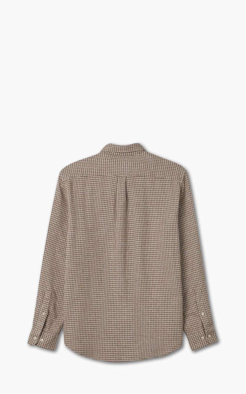 Portuguese Flannel Abstract Pied Poule Shirt Brown