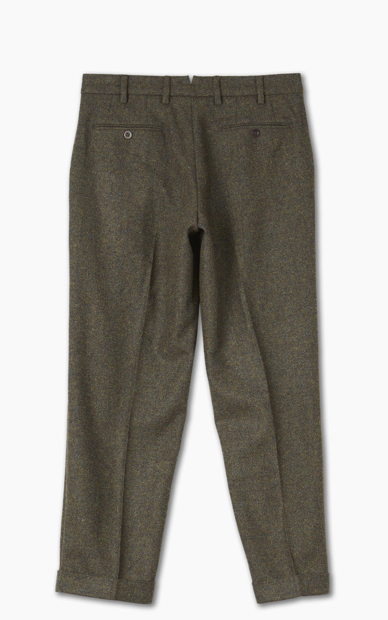 Portuguese Flannel Double Pleat Trousers Forest Green