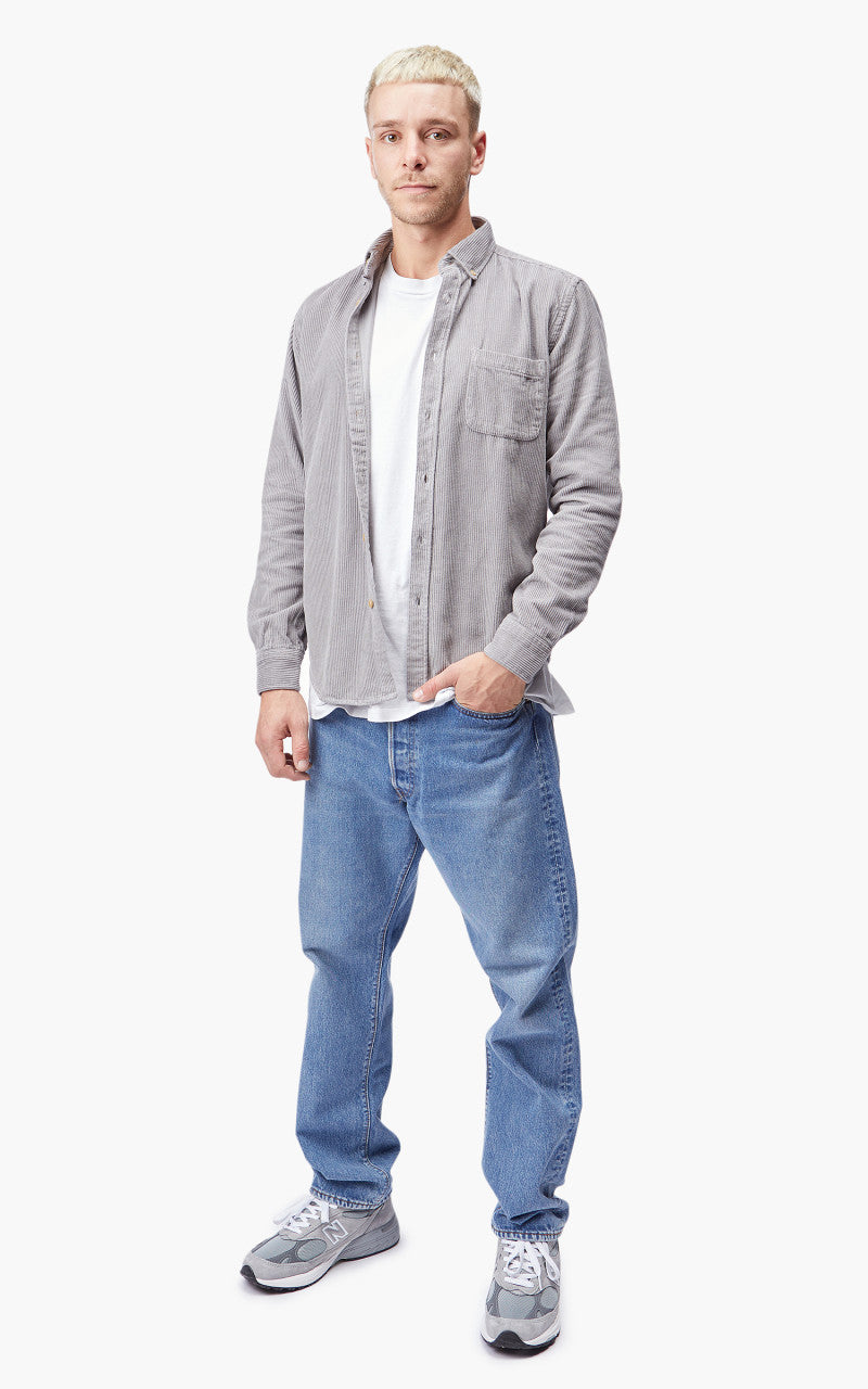 Portuguese Flannel Lobo Corduroy Shirt Grey