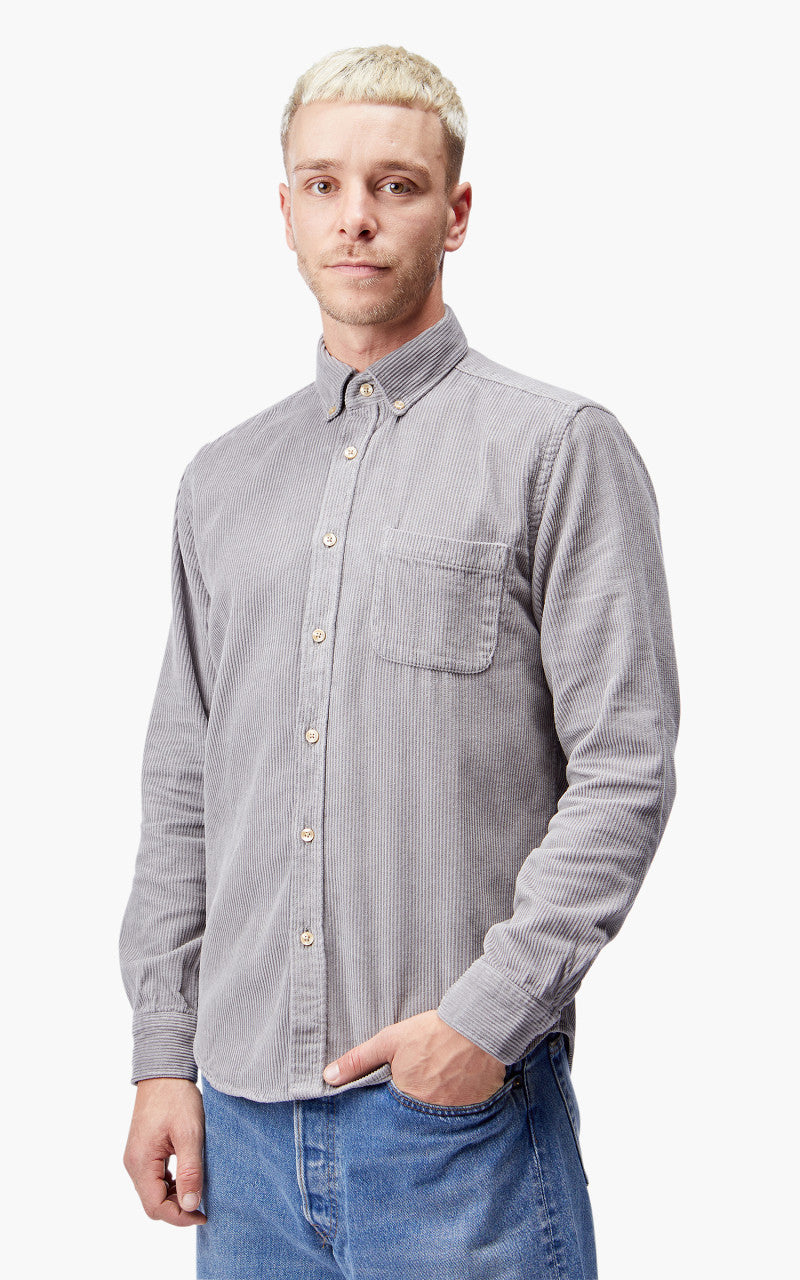 Portuguese Flannel Lobo Corduroy Shirt Grey