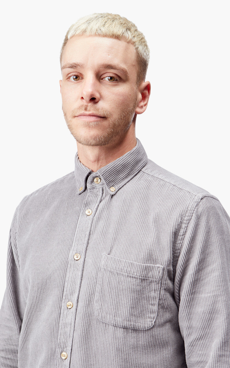 Portuguese Flannel Lobo Corduroy Shirt Grey