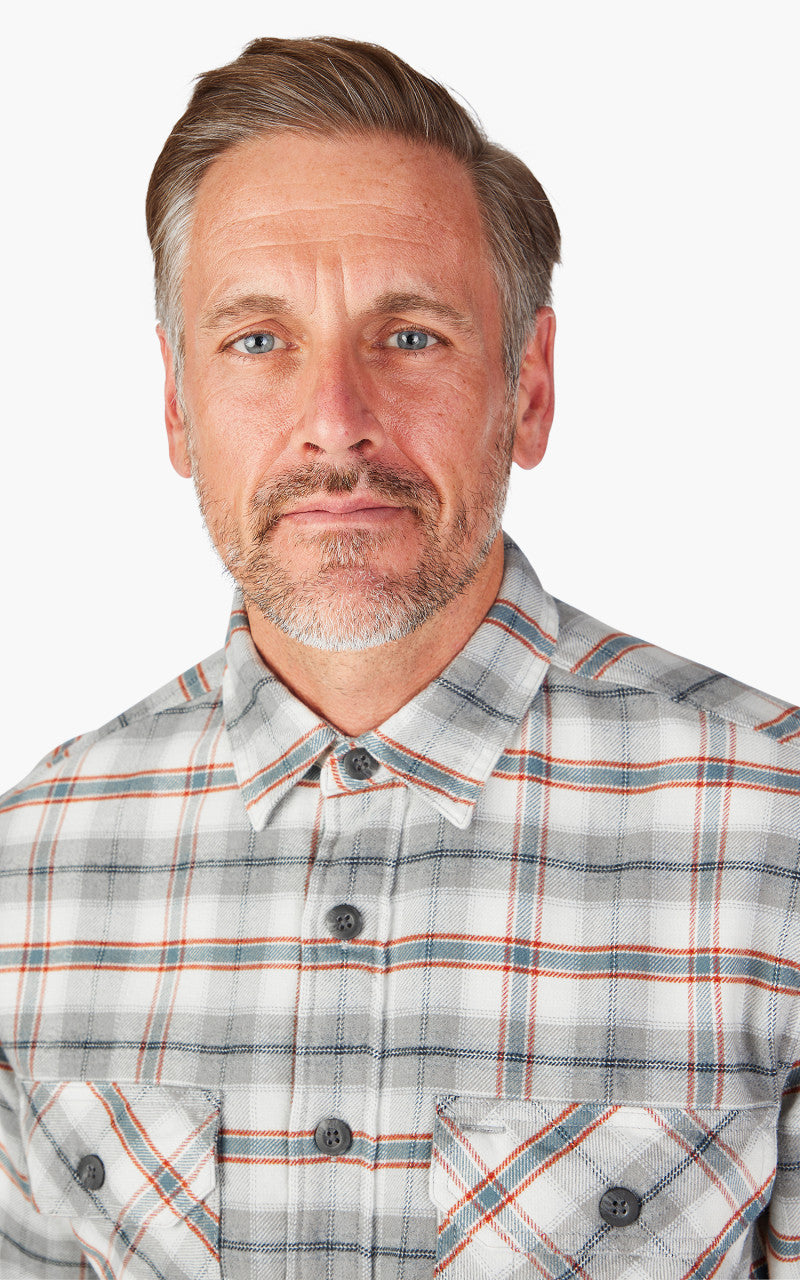 Pendleton Burnside Flannel Shirt Birch/Grey/Red Plaid