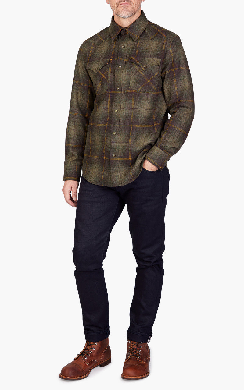 Pendleton Canyon Shirt Green/Ombre Brown