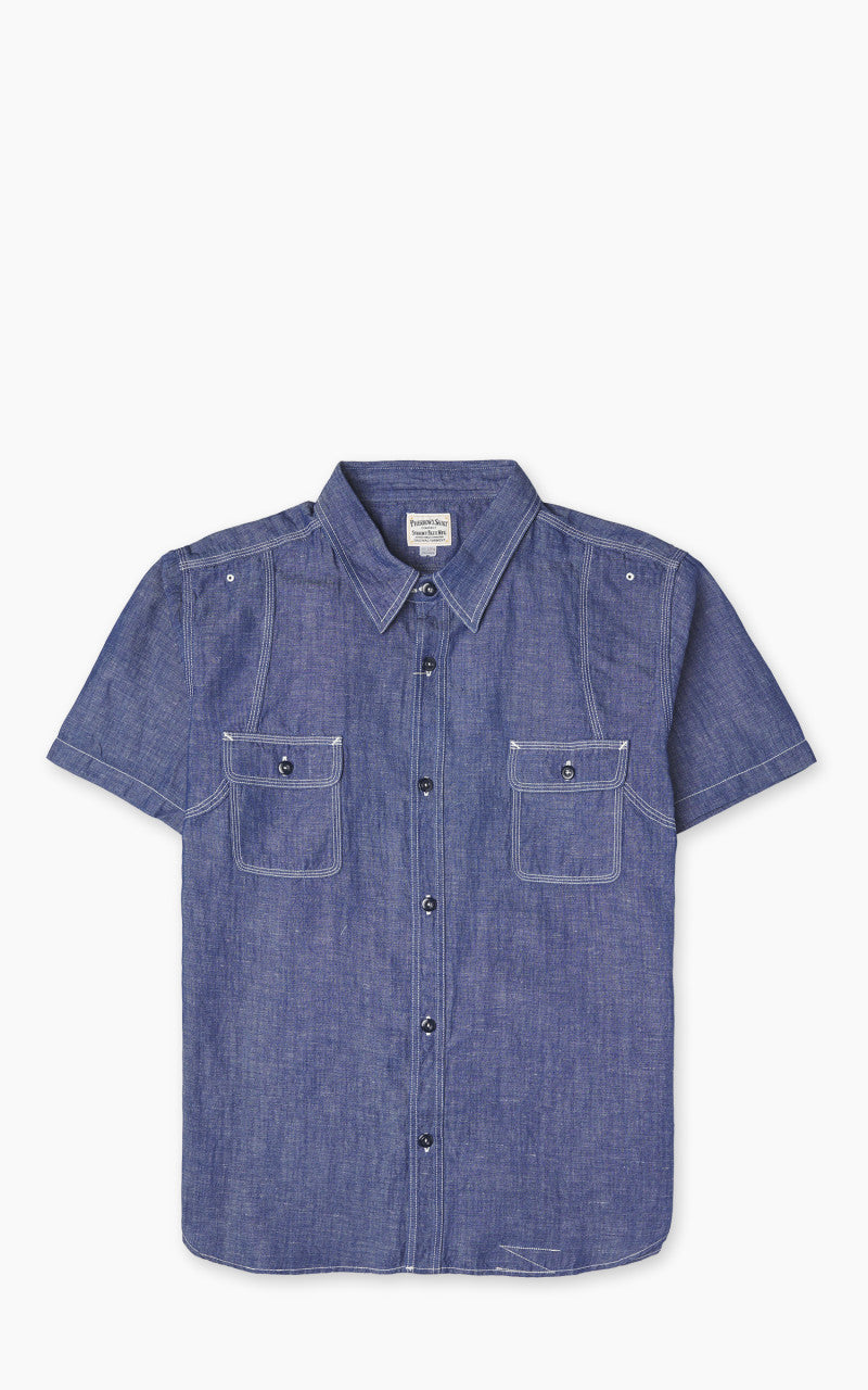 Pherrow’s 770WSS Short Sleeve Chambray Work Shirt Blue