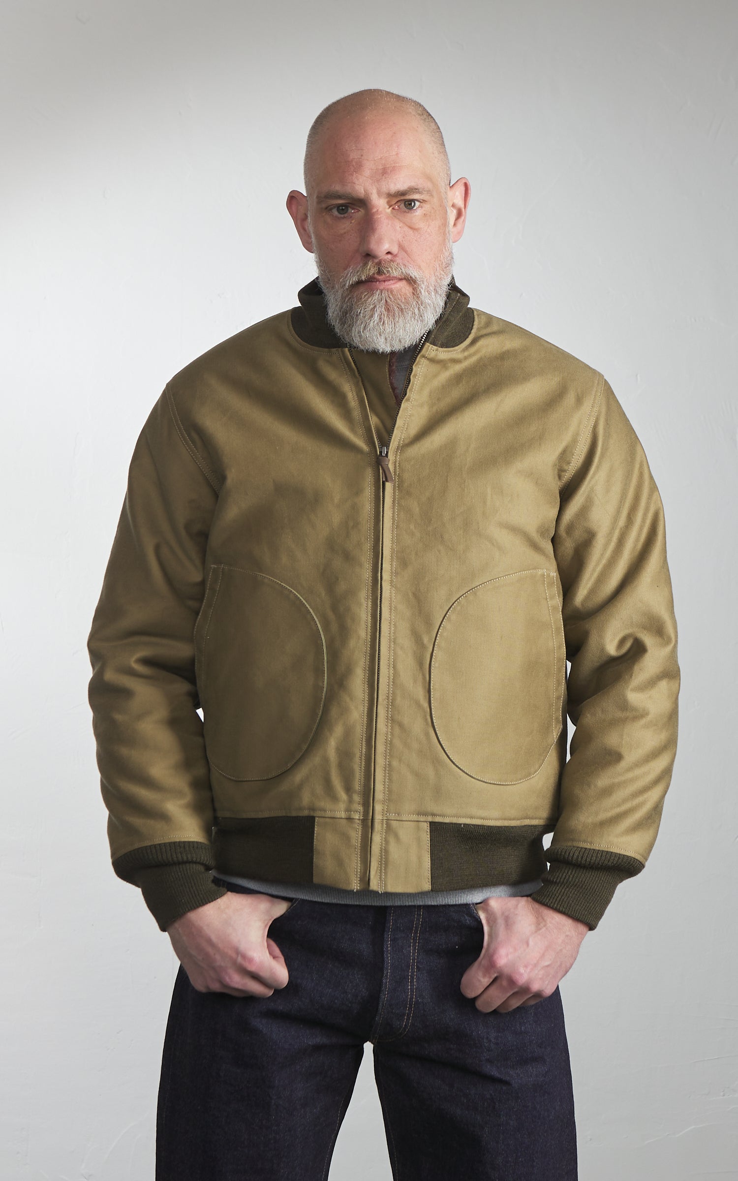 Pherrow's 25W-P1168DJ Deck Jacket Alpaca Faded Khaki