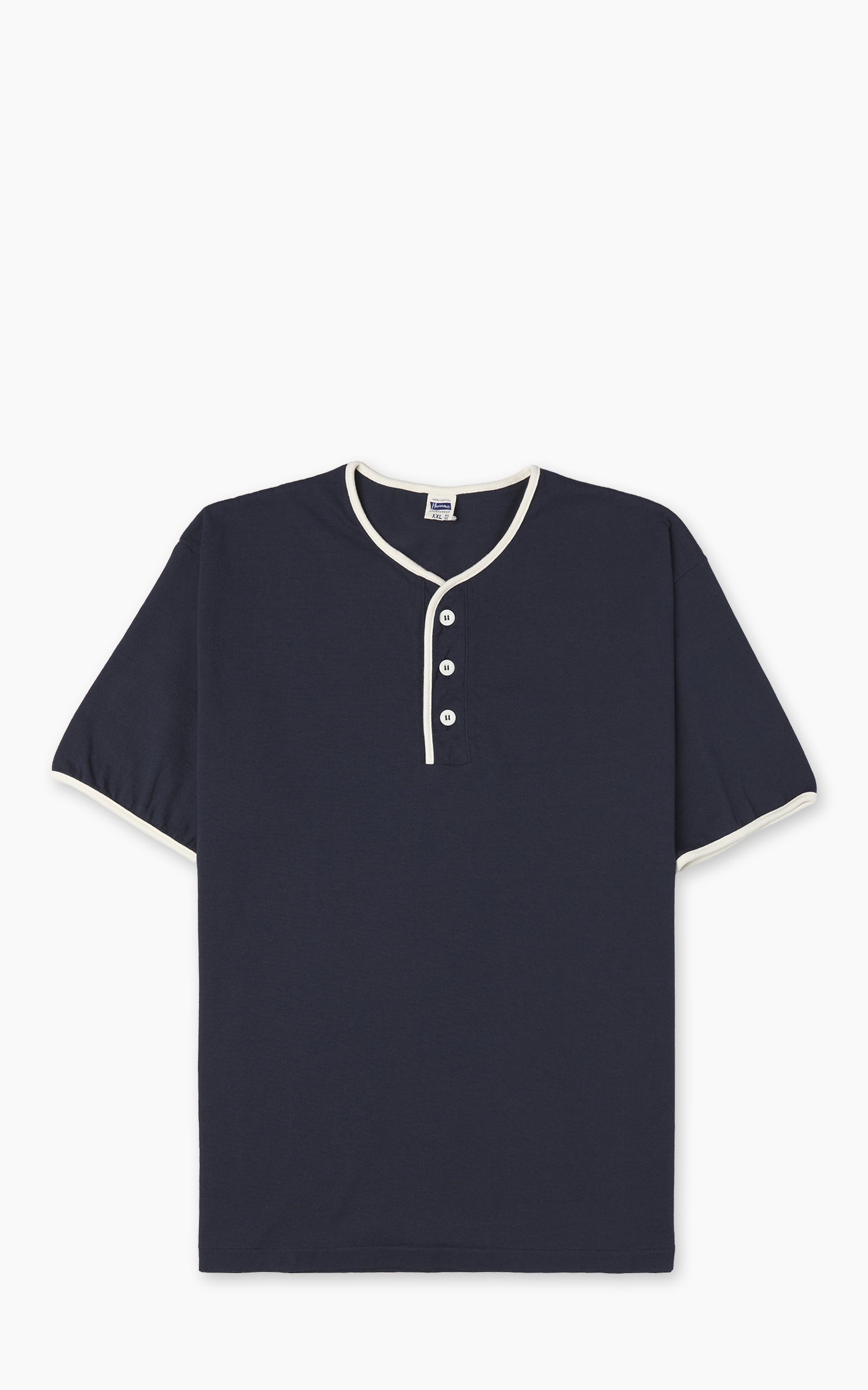 Pherrow's 26S-PPHT1 Henley Short Sleeve Navy