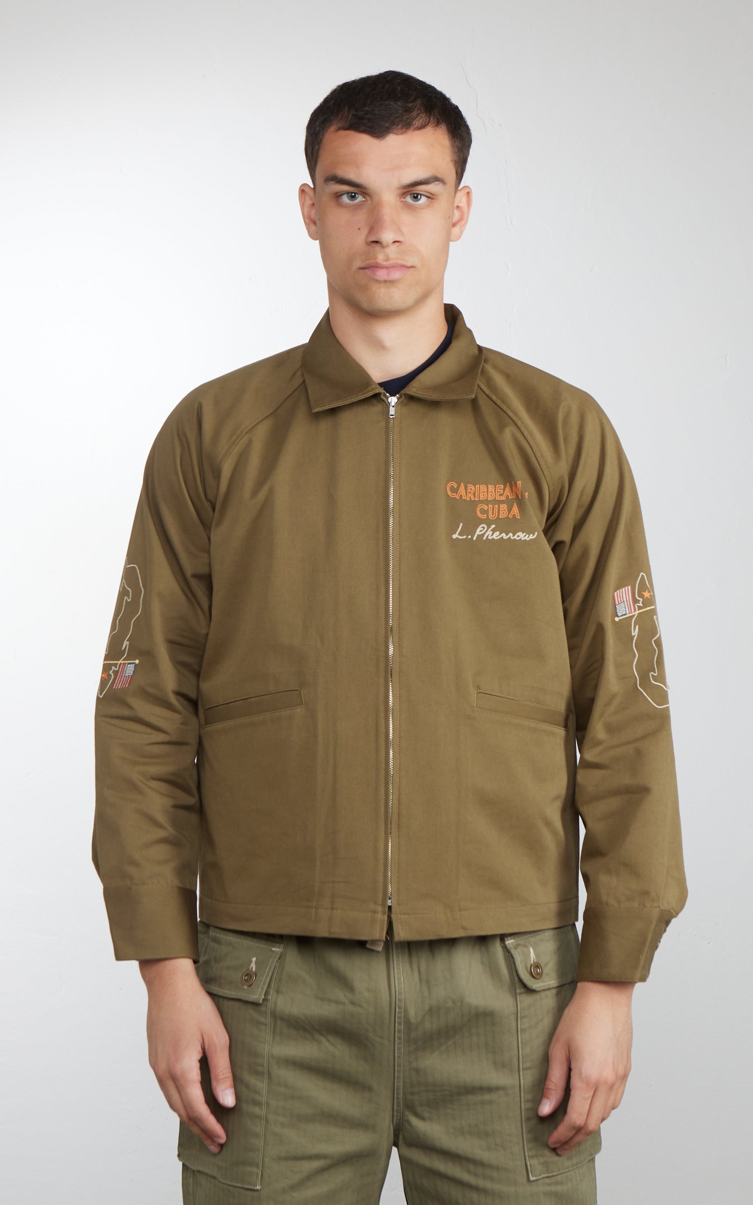 Pherrow's 26S-PVSJ1 Cuban Souvenir Jacket Olive