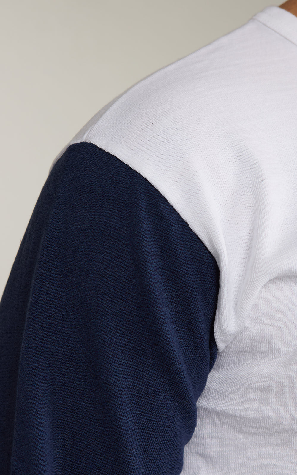 Pherrow's 26W-PBT-TT Five-Quarter Sleeve T-Shirt White/Navy