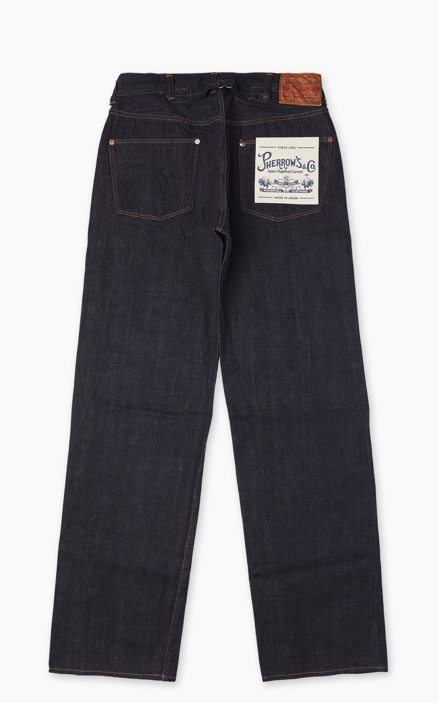 Pherrow's 500SW Wide Straight Selvedge Jeans Indigo 13.5oz