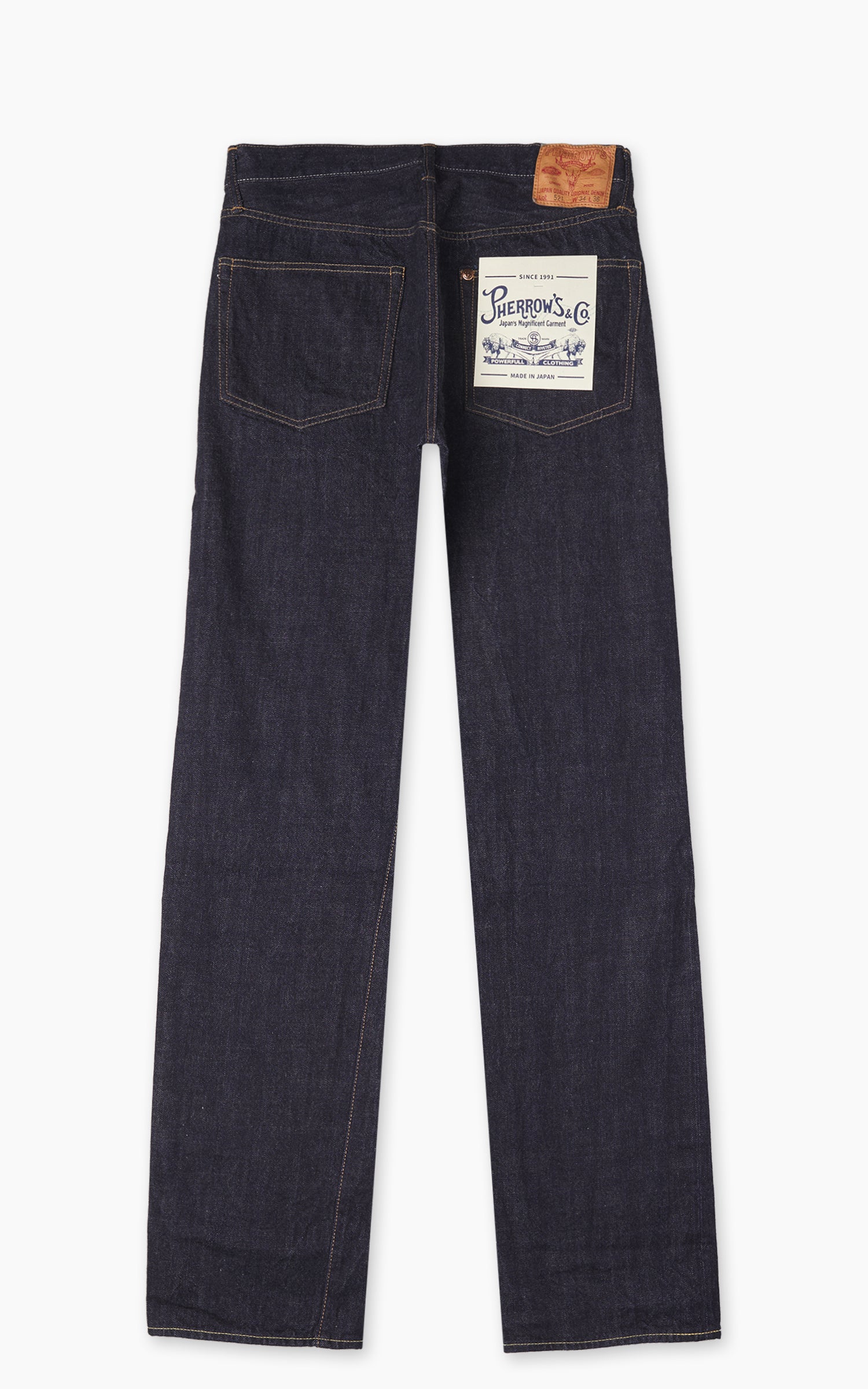 Pherrow's 521SW Straight Selvedge Jeans Indigo