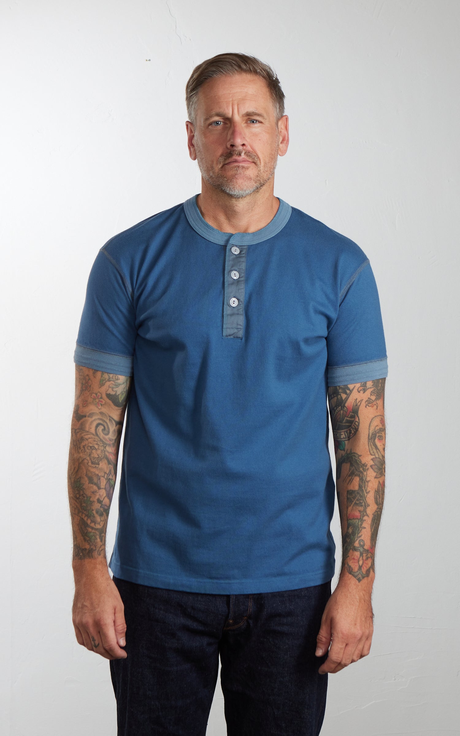 Pherrow's PCT2-S Henley Short Sleeve S.Blue