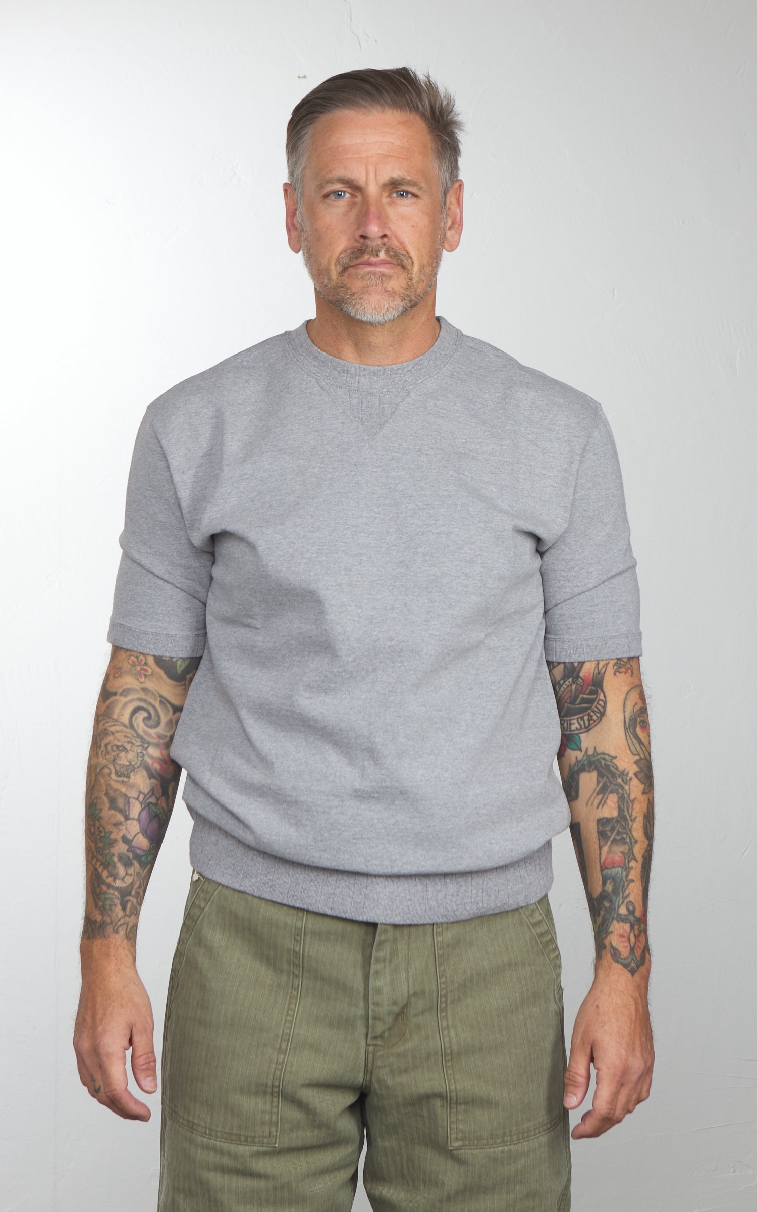Pherrow's PVGT Plain Sweat T-Shirt Grey