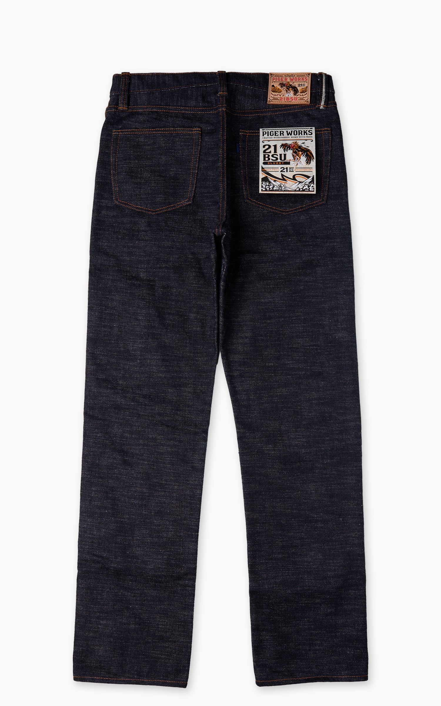 Piger Works 21BSU Slubby Unsanforized Broken Twill Heavyweight Jeans 21oz