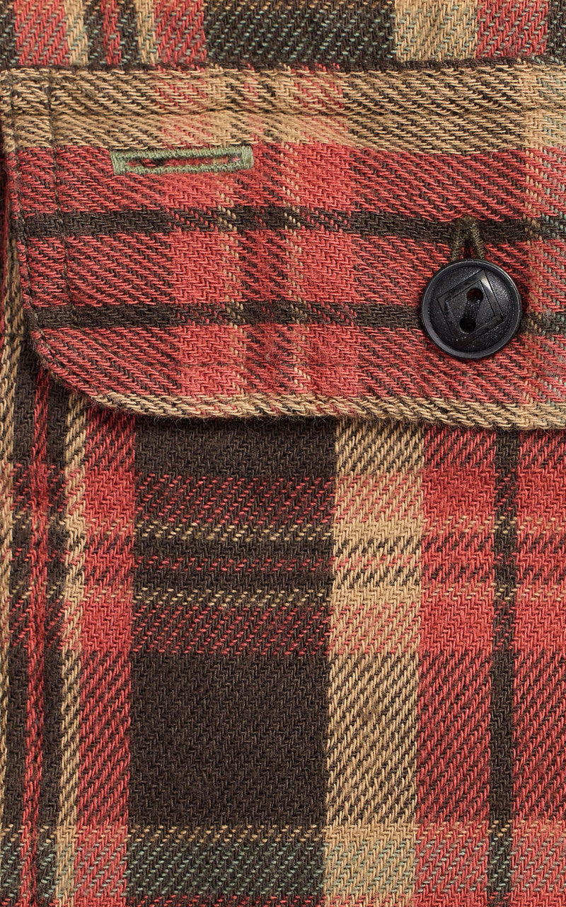 RRL Plaid Twill Workshirt Red/Black Multi