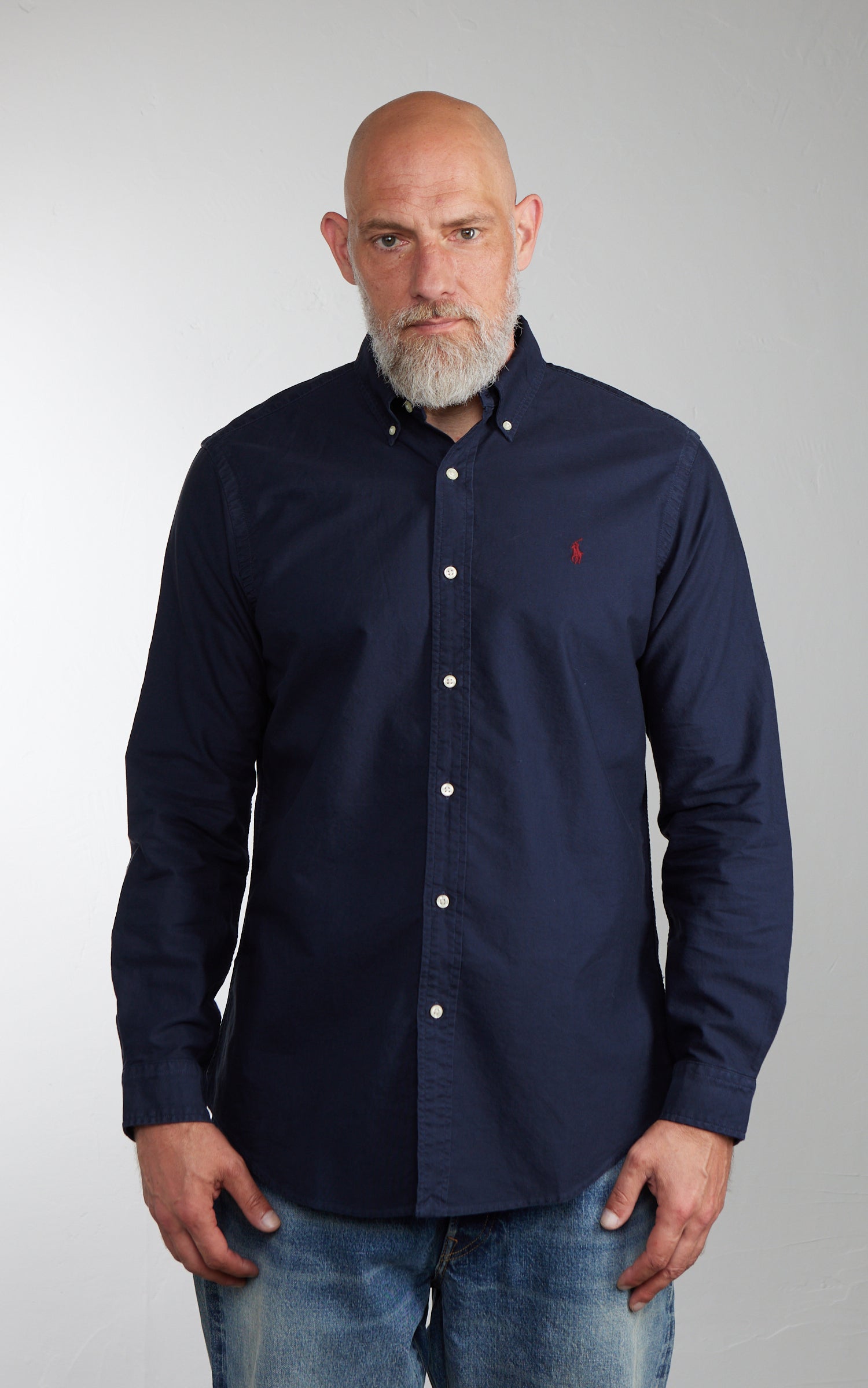 Polo Ralph Lauren Custom Fit Garment-Dyed Oxford Shirt Navy