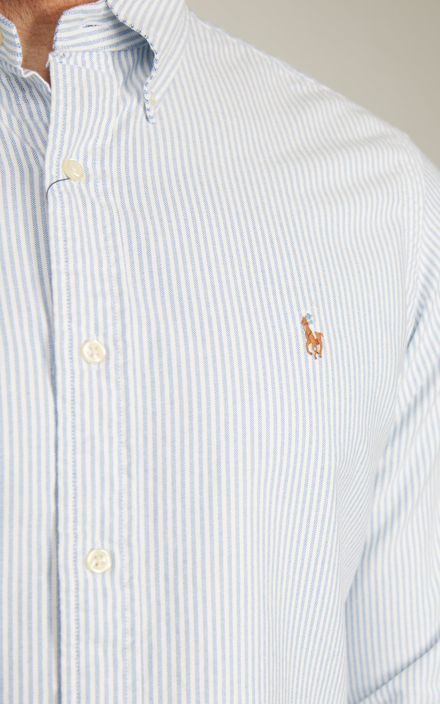Polo Ralph Lauren Custom Fit Oxford Shirt Striped Blue/White