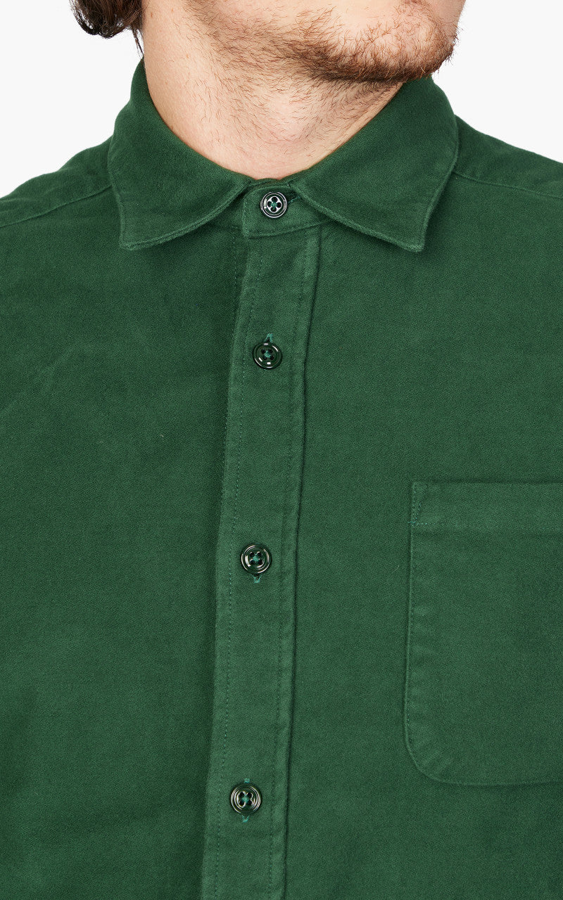 Portuguese Flannel Moleskin Overshirt Green