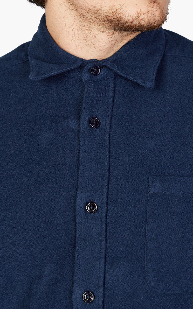Portuguese Flannel Moleskin Overshirt Navy