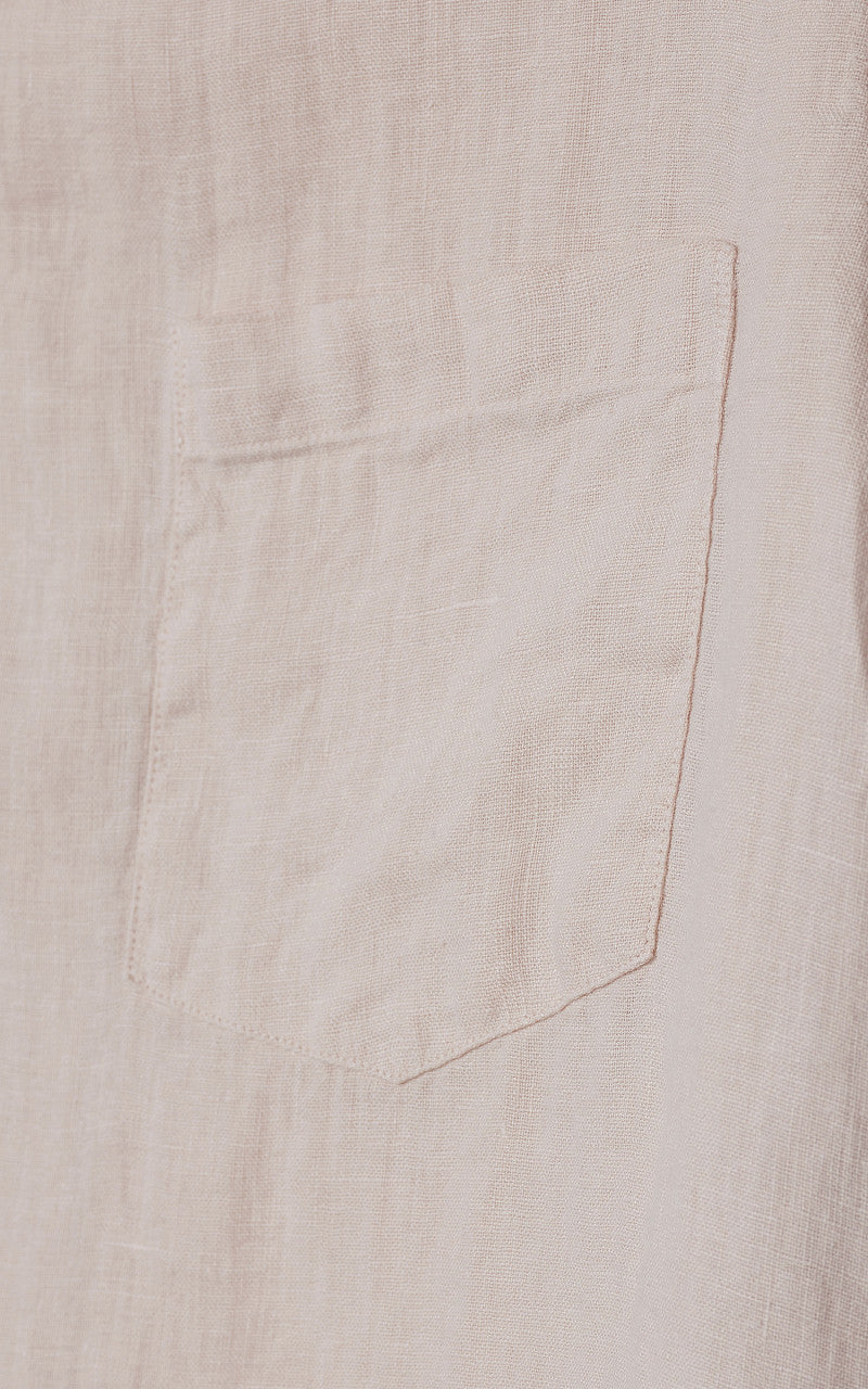 Portuguese Flannel Linen Camp Collar Shirt Raw