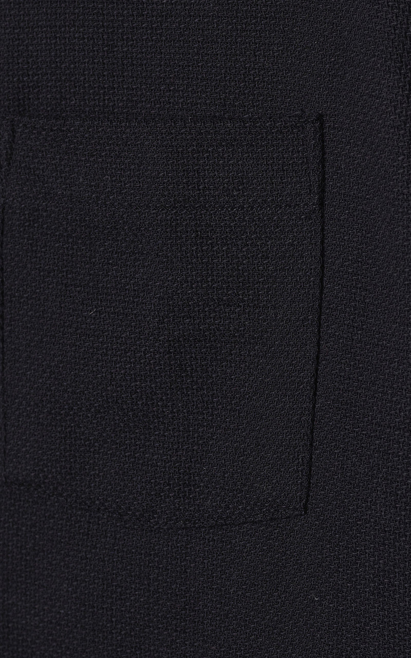 Portuguese Flannel Pique Camp Collar Shirt Black