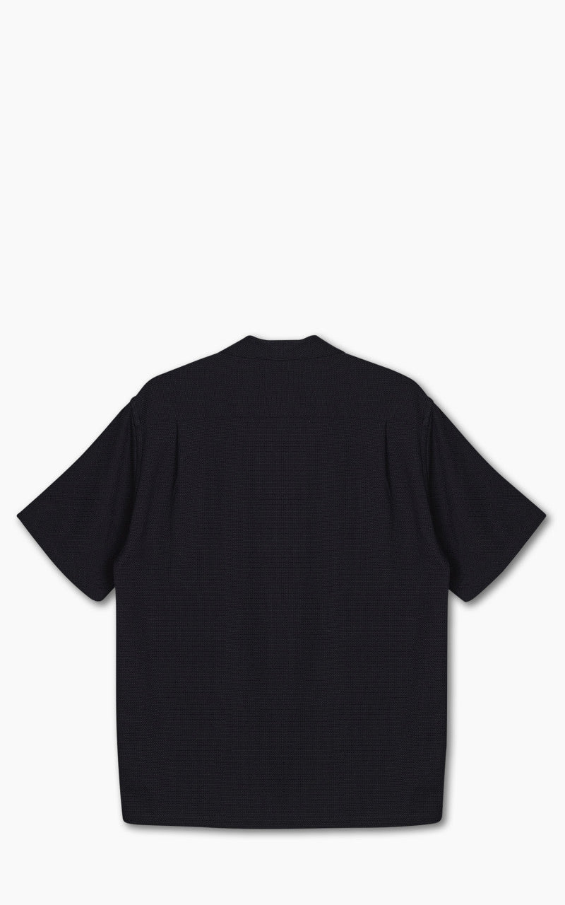 Portuguese Flannel Pique Camp Collar Shirt Black