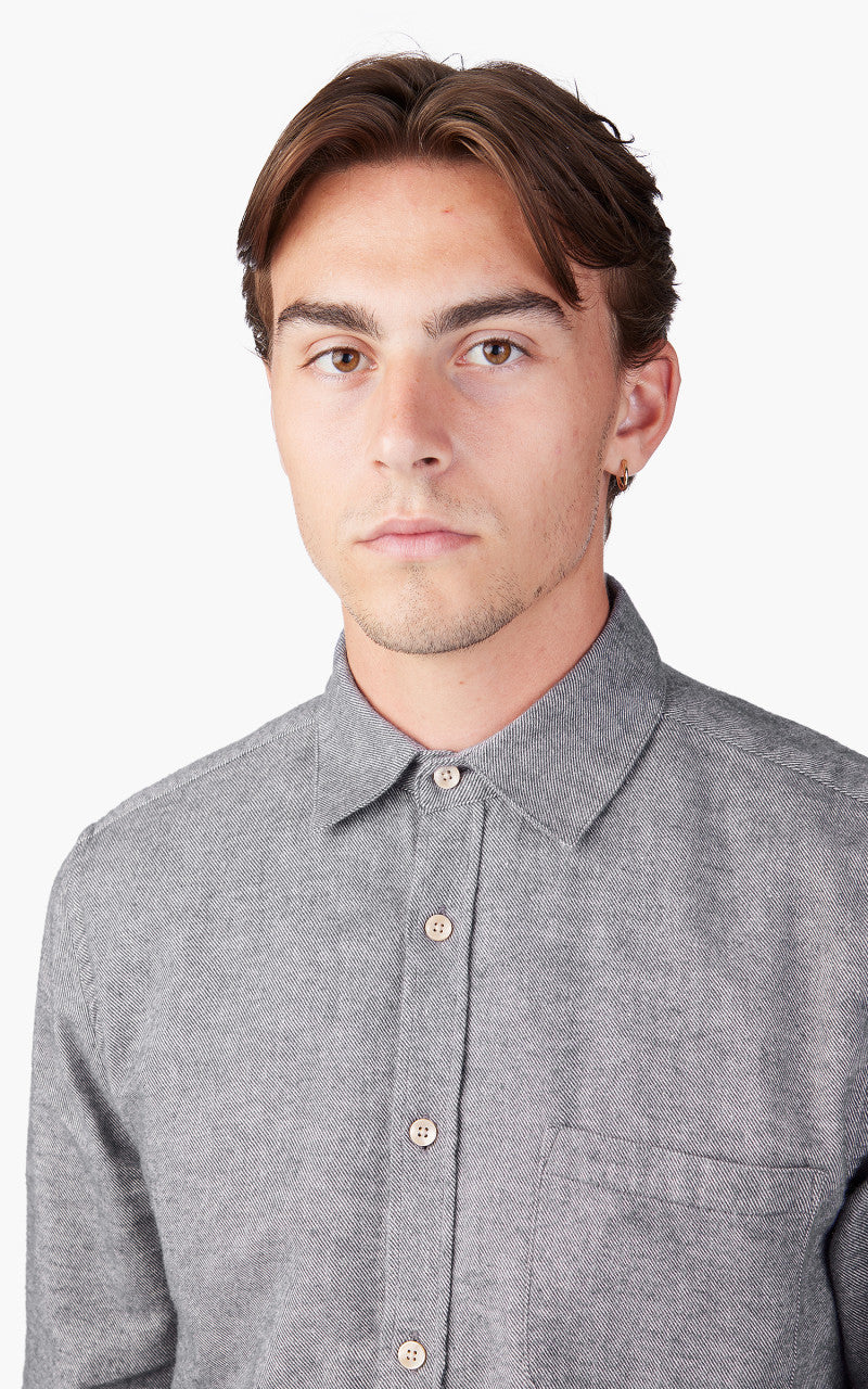 Portuguese Flannel Teca Shirt Light Grey
