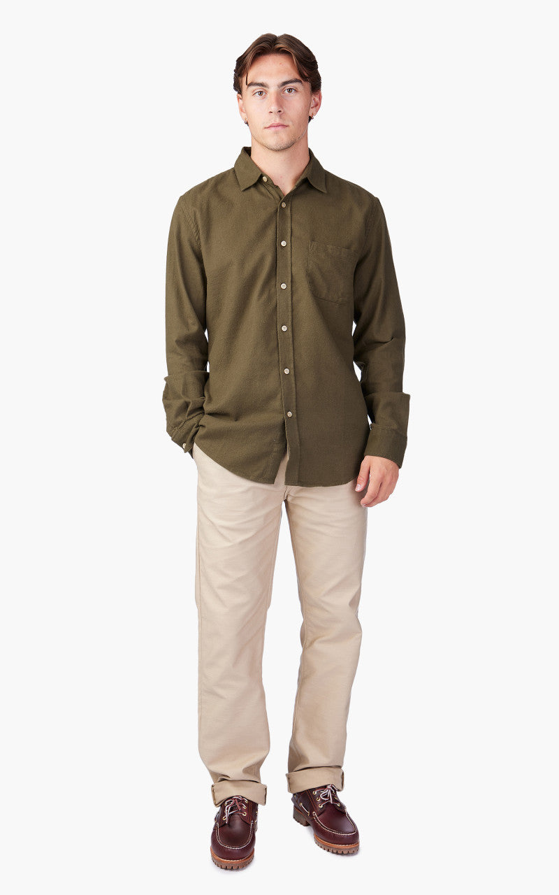 Portuguese Flannel Teca Shirt Olive