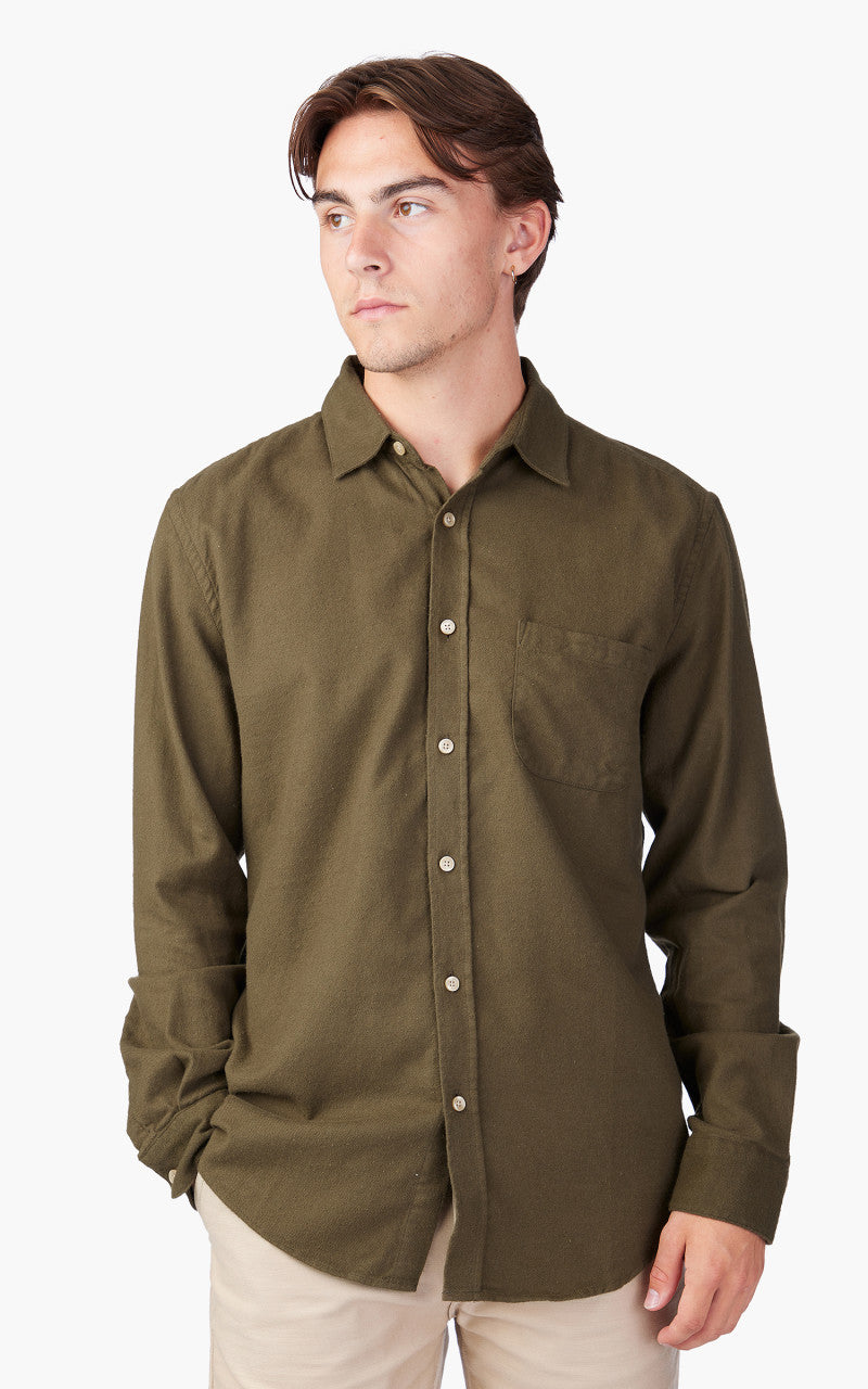 Portuguese Flannel Teca Shirt Olive