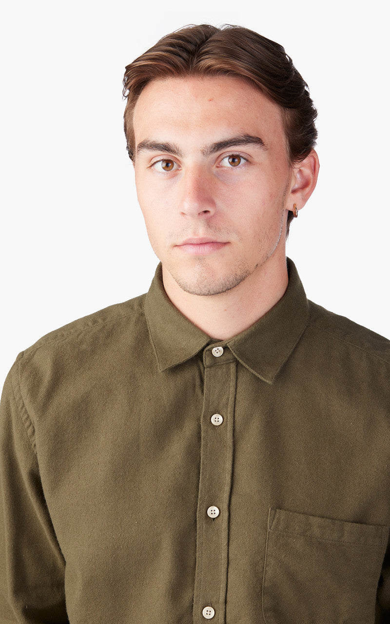 Portuguese Flannel Teca Shirt Olive