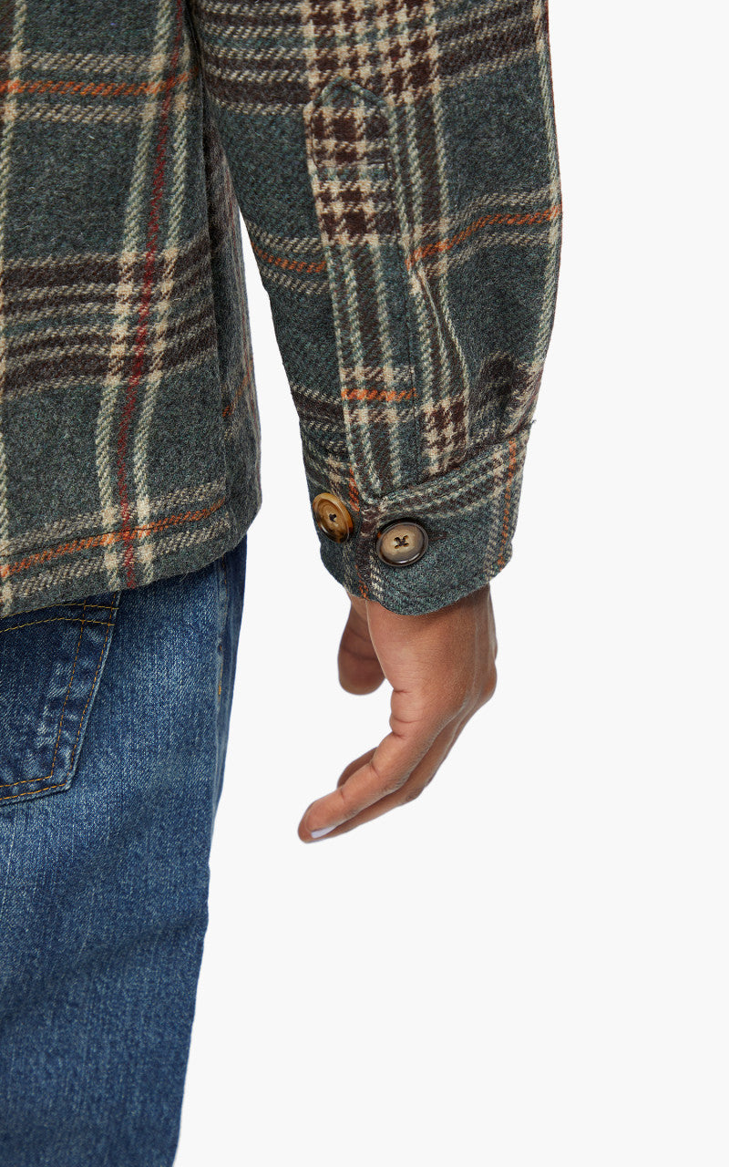 Portuguese Flannel Wool Mesc Overshirt Green