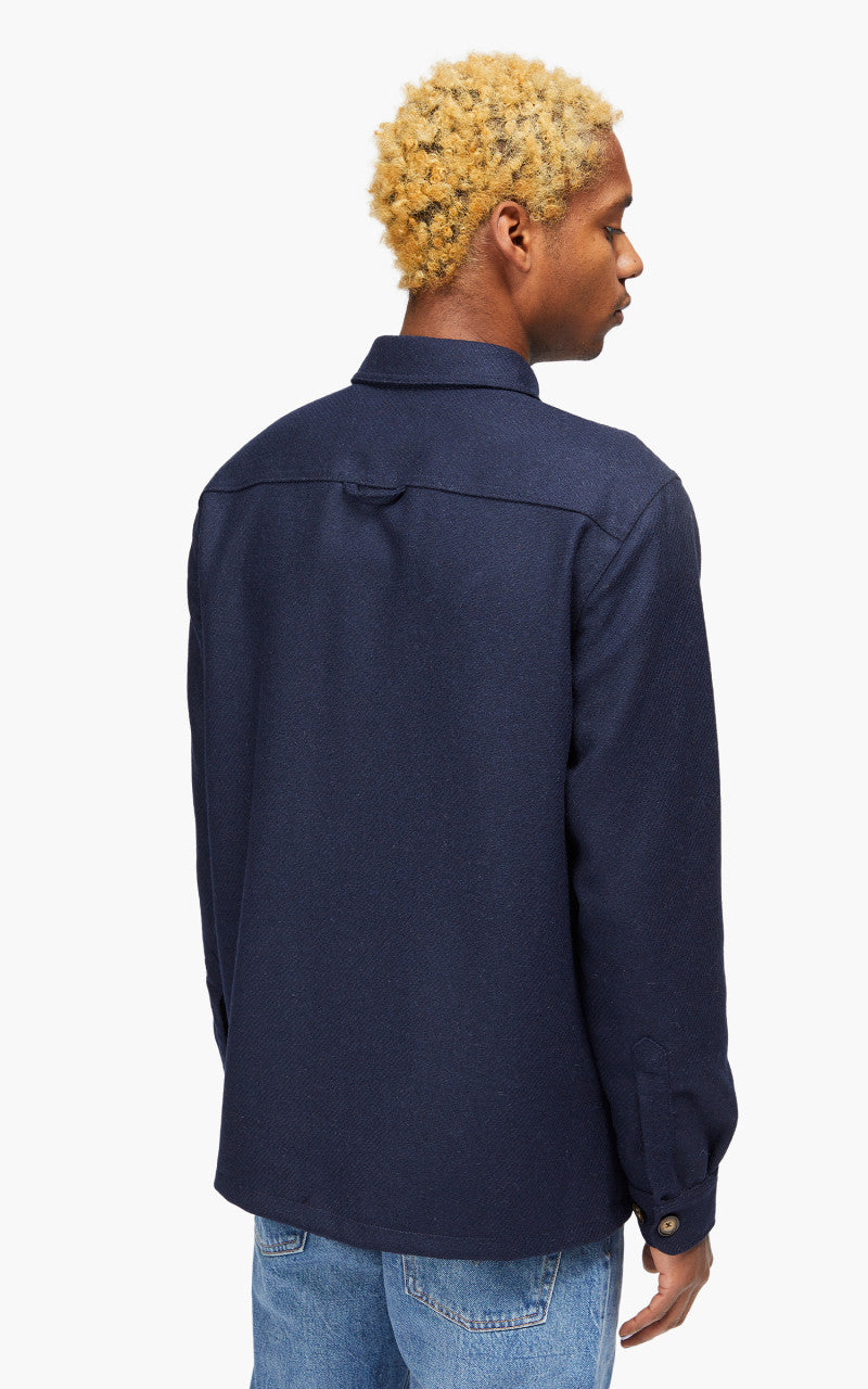 Portuguese Flannel Wool Field Shirt Navy