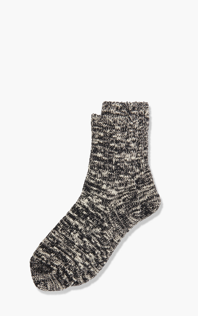 RoToTo R1054 Low Gauge Slub Socks Black