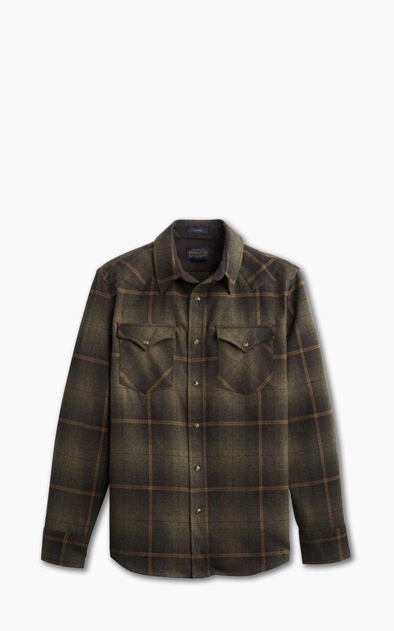 Pendleton Canyon Shirt Green/Ombre Brown